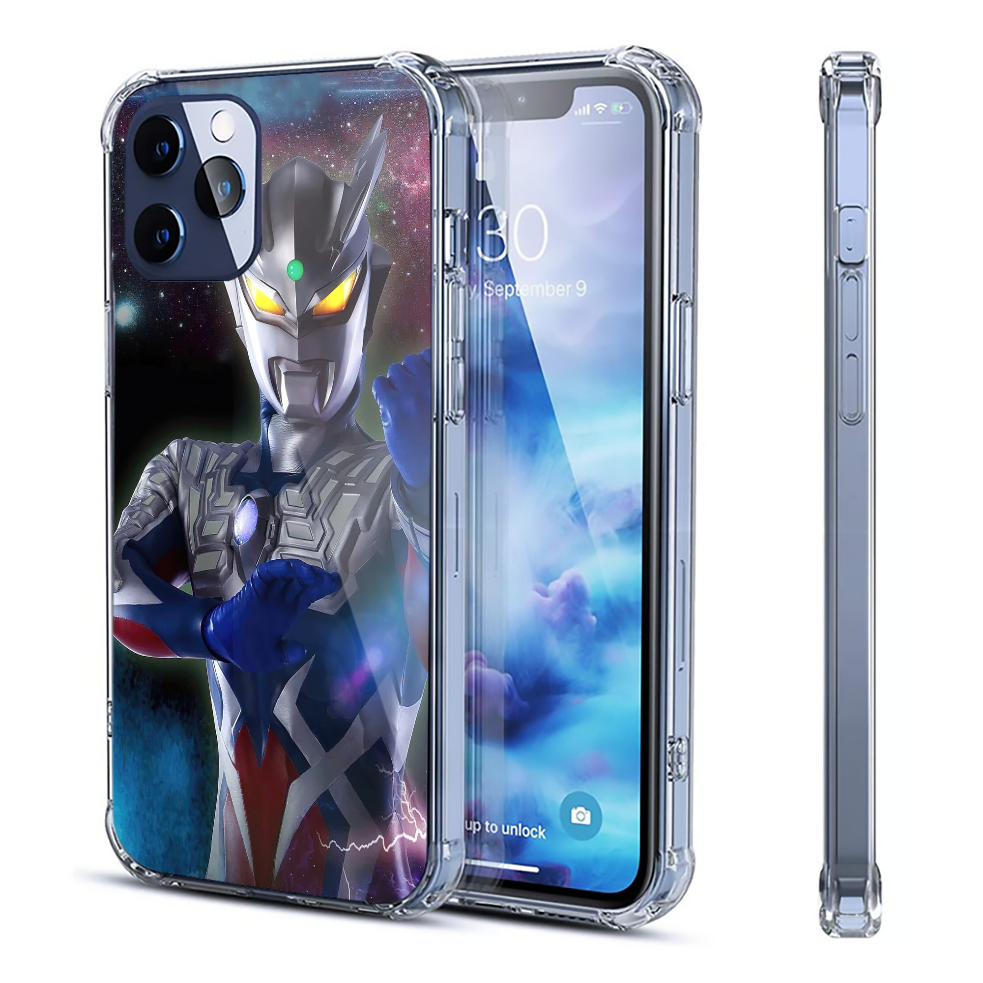 （画像用） ウルトラマン Ultraman 【iPhone 12シリーズ対応】透明スマホケース（クリアソフトケース）